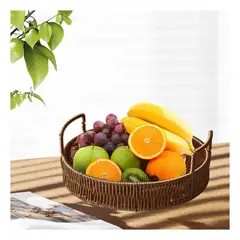 GENERICO - Pack6 Canasto Funcional con Trenzado en Forma Redonda