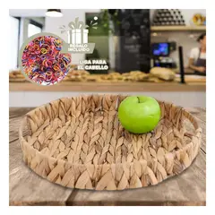 GENERICO - Centro de Mesa Circular Tejido 36x5cm Y+Ligas de Regalo