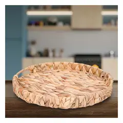 GENERICO - Pack2 Cesta con Asas Tejida Mostaza Y+Papel de Regalo