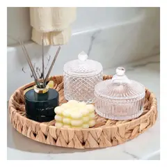 GENERICO - Pack2 Cesta Tejida para Mesa Natural Y+Regalo Stickers