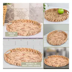 GENERICO - Pack6 Cesta con Asas Tejida Mostaza Y+Regalo Stickers