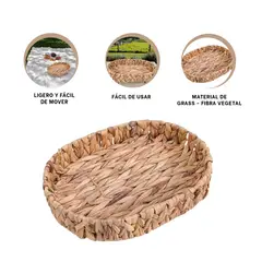 GENERICO - Pack6 Centro de Mesa Ovalada Tejido Mediano en Mostaza