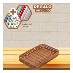 GENERICO - Cesta Plastificado para Frutas 30x20x4cm Y+Papel de Regalo