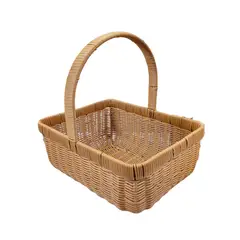 GENERICO - Cesta Funcional y Practica Cuadrada Trenzada en Marron