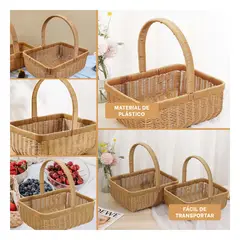 GENERICO - Pack4 Cesta Cuadrada y Ligera en Marron Y+Regalo Stickers