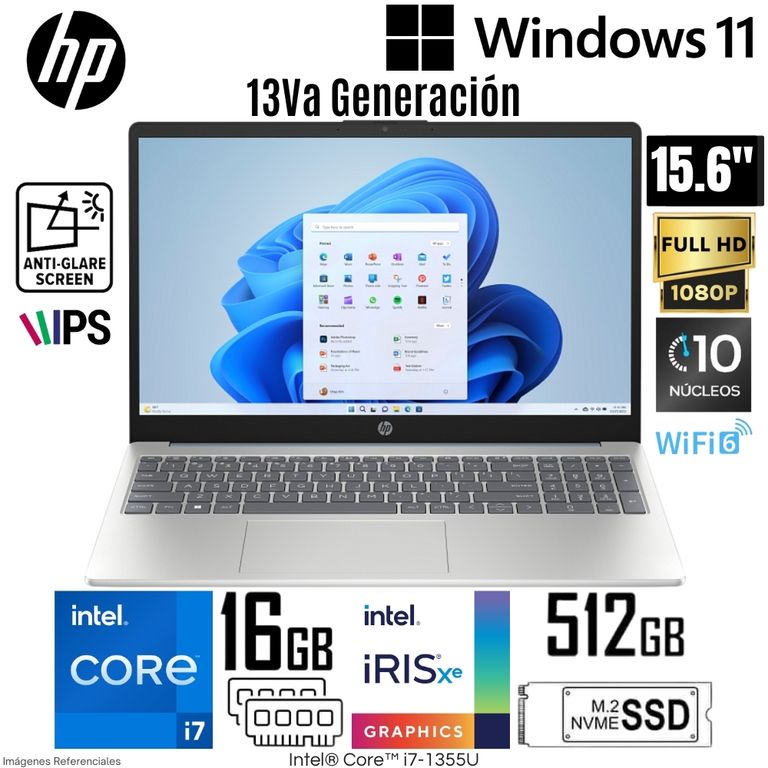 Laptop 15-FD0271LA Intel Core i7-1355U 16GB RAM 512GB SSD 15.6" FHD IPS