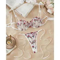 GENERICO - Set de Lencería blanco para mujer L - LUANA