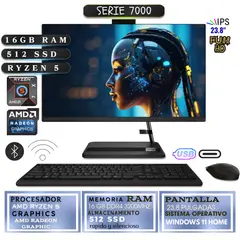 LENOVO - All in One IdeaCentre AIO 3 AMD Ryzen 5 7430U, 16GB ram, 512GB SSD
