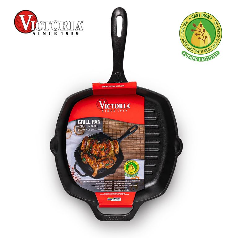 Sartén Hierro Fundido Grill 26 cm Rectangular Precurada