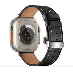 GENERICO - Correa Cuero Luxury para Apple Watch 45mm - NEGRO