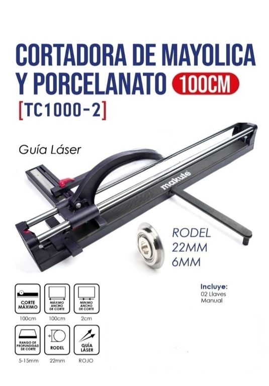 CORTADORA DE MAYOLICA Y PORCELANATO DE 100 cm