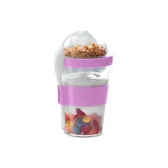 GENERICO - Vaso para Yogurt y Cereal 350ml con Cuchara
