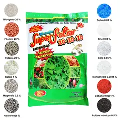 OEM - Fertilizante Foliar Sólido 20 - 20 - 20 más Ácido Húmico - 1 KG