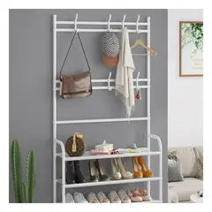 GENERICO - Pack4 Rack con Percheros 5 N en Blanco Y+Papel de Regalo