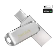 KINGSTON - Memoria Dual USB +USB tipo C SANDISK DUAL DRIVE PLATA 64 GB