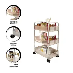 GENERICO - Pack2 Carrito para Almacenar de 3 Niveles Y+Regalo Stickers