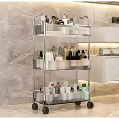 GENERICO - Verdulero Giratorio Organizador de Cocina Cesta Acrilico con Ruedas