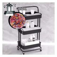 GENERICO - Carrito para Mantener el Orden Negro Y+Ligas de Regalo