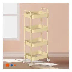 GENERICO - Pack4 Carrito Organizador Funcioal en Color Amarillo