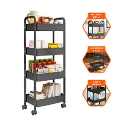 GENERICO - Pack2 Estante Multifuncional en Negro Y+Regalo Stickers