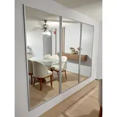 LUMINAR BRILLO & LUZ - Espejos rectangular con marco plateado 180x80cm