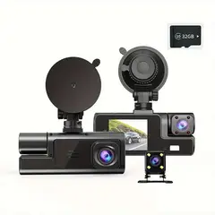 OEM - DashCam Cámara Vehicular 1080P con Sensor y Monitoreo 3 Lentes