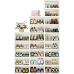 MUEBLES CRISOSTOMO - Zapatera de Melamina Moderno Blanco 122cm