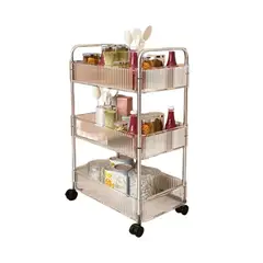 GENERICO - Pack2 Carrito Organizador Transparente con Asas de 3 Niveles