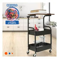 GENERICO - Estante Multiuso y Practico en Negro Y+Ligas de Regalo