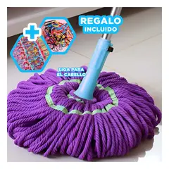 GENERICO - Mopa de Limpieza Profunda en Celeste Y+Ligas de Regalo