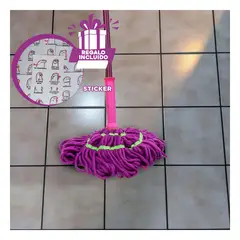 GENERICO - Pack12 Mopa Giratoria y Funcional Fucsia Y+Regalo Stickers