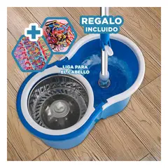 GENERICO - Pack2 Trapeador 360 con Escurrido en Azul Y+Papel de Regalo