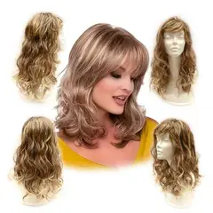 GENERICO - Peluca Halloween Larga Ondulada Rubio Cenizo