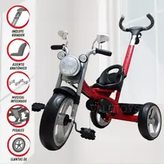 BABY HAPPY - Triciclo Chavito Con Guiador Para Niños Bluetooth Rojo