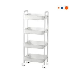 GENERICO - Pack2 Estante con Ruedas y Asas de Metal en Color Blanco