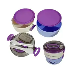 GENERICO - Lonchera infantil con divisiones 2 niveles ballenita