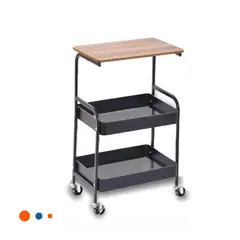 GENERICO - Estante Carrito Moderno de 3 N con Ruedas para Casa en Negro
