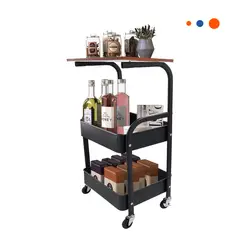 GENERICO - Pack2 Organizador Carrito para Almacenar Libros en Negro