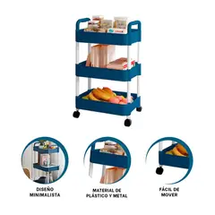 GENERICO - Pack4 Repisa Elegante de Accesorios del Hogar Azul