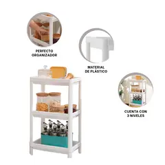 GENERICO - Pack2 Estante de 3 Niveles Deposito Blanco Y+Regalo Stickers