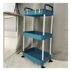 GENERICO - Pack2 Estante Organizador 3 Pisos Azul Y+Regalo Stickers