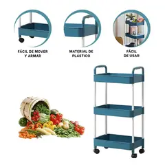 GENERICO - Pack4 Estanteria Practica Color Azul Y+Papel de Regalo