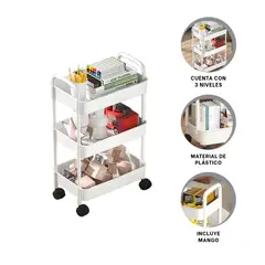 GENERICO - Pack2 Estante Organizador 3 Pisos Blanco Y+Regalo Stickers