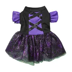 VATYERTY - Disfraz de Perro Halloween - Vestido de Bruja Morado S