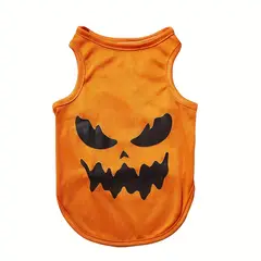 VATYERTY - Disfraz de Perro Halloween - Chaleco Naranjo de Calabaza S