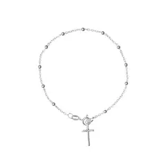 SANTORAL - Pulsera Denario Cruz 3mm - Plata