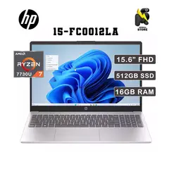 HP - LAPTOP 15-FC0012LA/ AMD RYZEN 7-7730U /16 GB RAM /512 GB SSD/15.6 FHD