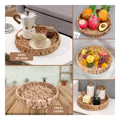 GENERICO - Pack6 Cesta Artesanal en Color Mostaza Y+Regalo Stickers