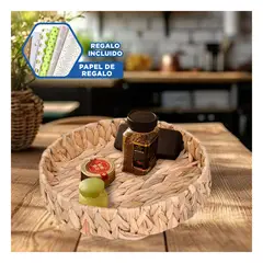 GENERICO - Cesta Artesanal para Decoracion en Mostaza Y+Papel de Regalo