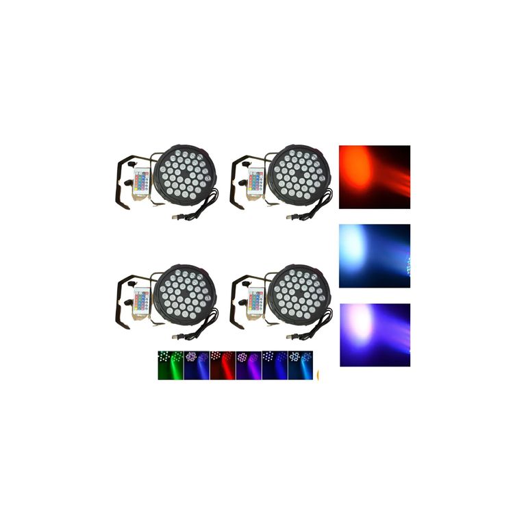 Pack 4 Unid Luz Led Escenario 36x2 Luces Rgb Fiesta Decoracion